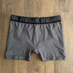 Gymshark women's Charcoal Gray Performance Boxer Briefs with Logo Waistband